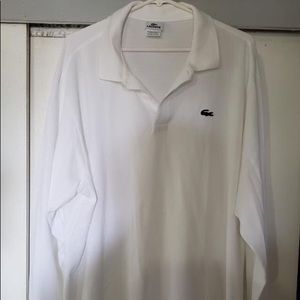 Lacoste white polo long sleeve